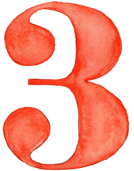 Orange Clipart Number 3 - #3 Clip Art (380x340)