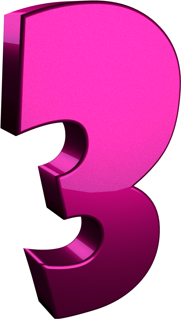 3d Three Number Png - Graphic Design (1600x1200)