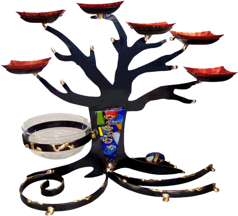 Mixed Metal Black Tree Of Life Seder Plate - Gary Rosenthal Sp25 Tree Of Life Seder Plate (500x500)