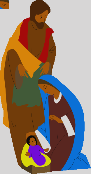 Free To Use & Public Domain Nativity Clip Art Jesus - Black Nativity Clipart (312x593)