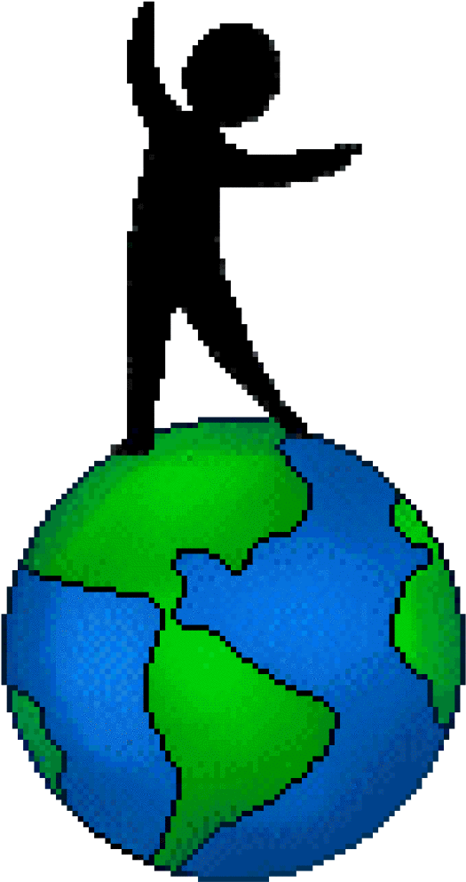 World Peace Clipart - Person Standing On World (640x1102)