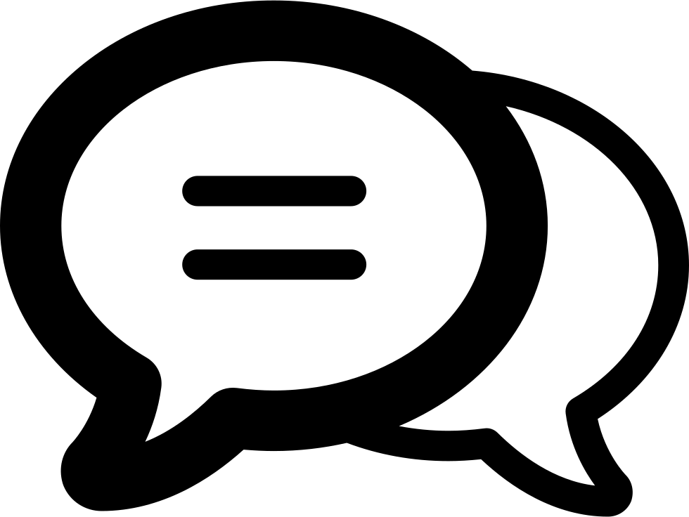 Double Speech Bubble Symbol Of Oval Shape Comments - Habla Icono (980x736)