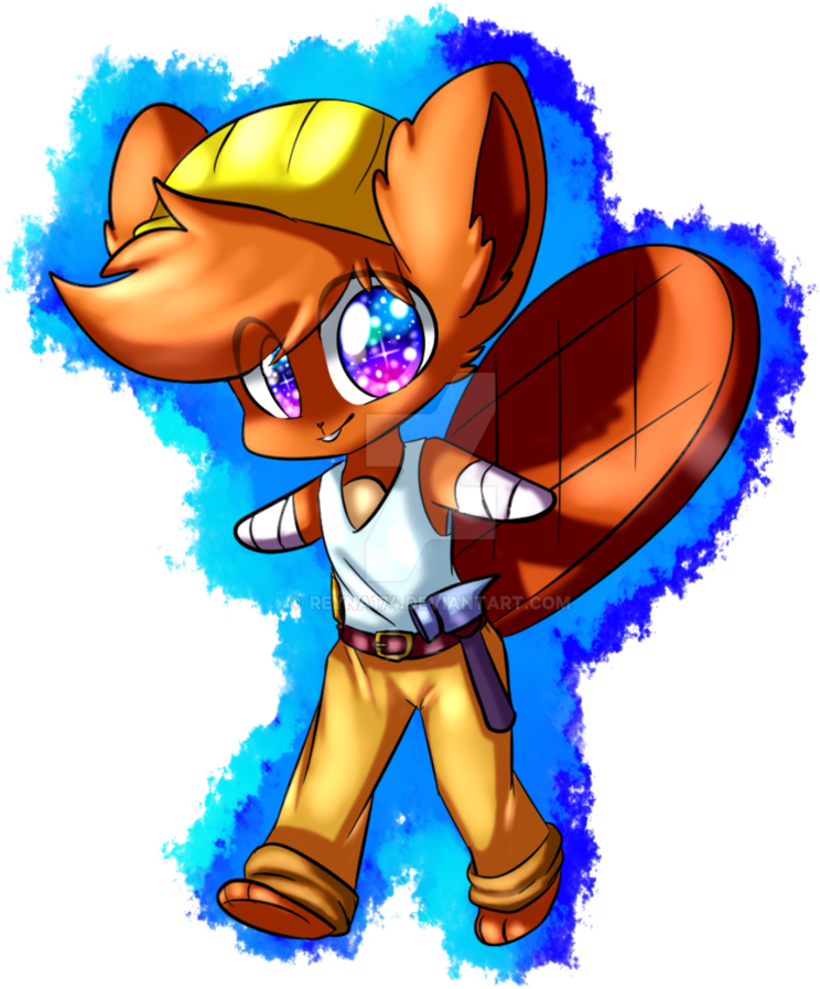 Handy The Orange Beaver By Reyna174 - Happy Tree Friends (780x1025)