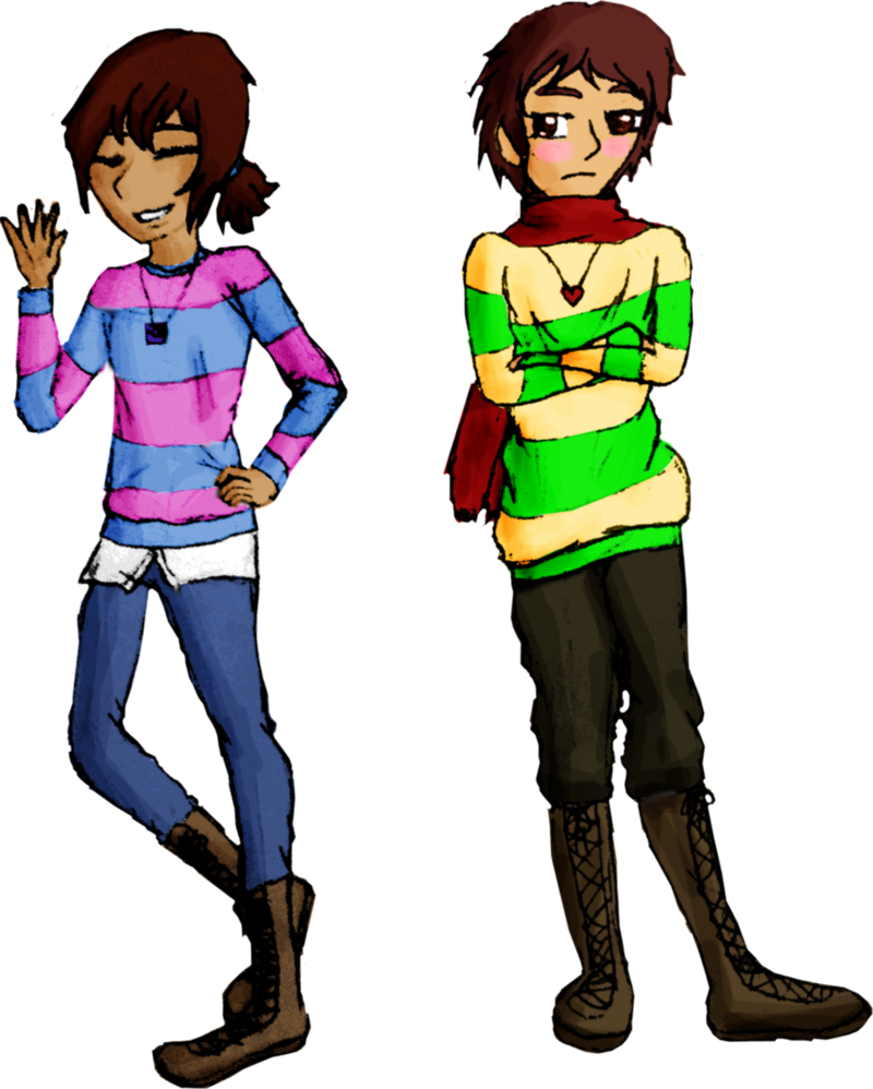 Teen Frisk And Chara By Asdflover4 - Teen Frisk And Chara (800x998)