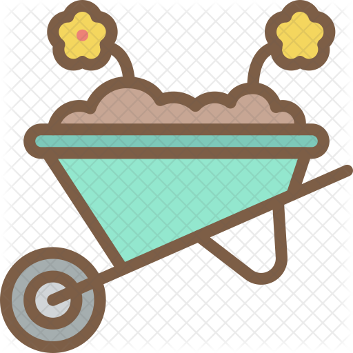 Wheelbarrow Icon - Flower Garden (512x512)