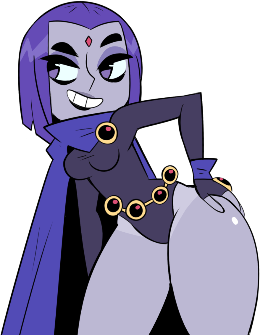 Fictional Character Purple Cartoon Vertebrate Violet - Teen Titans Raven Thicc (1280x1243)