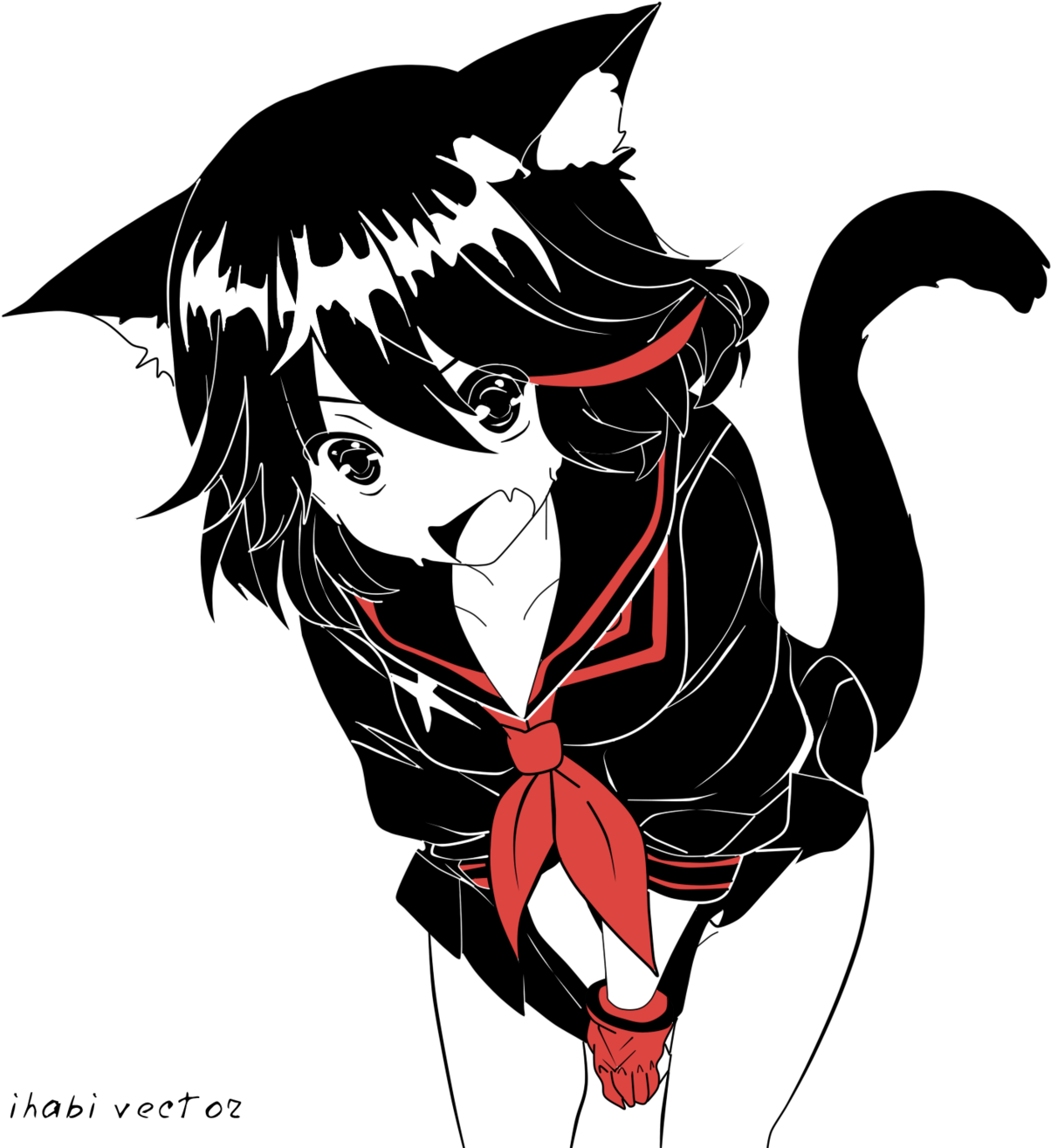 Ryuko Vector By Ihabi Ryuko Vector By Ihabi - Kill La Kill Ryuko Cat (1280x1334)