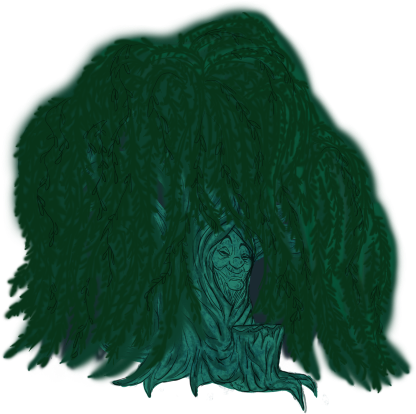 Drawn Dead Tree Grandmother Willow - Wool (961x832)
