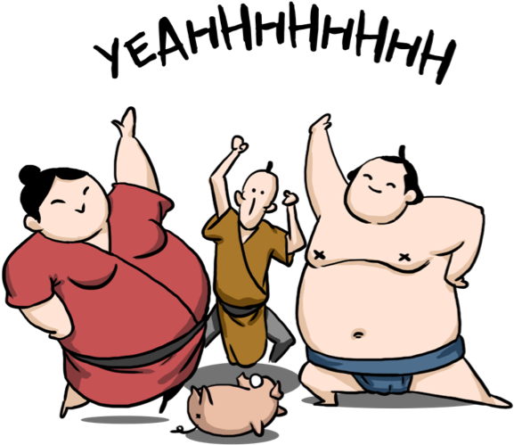 Ringo The Sumo Wrestler Stickers Messages Sticker-4 - Rikishi (618x618)