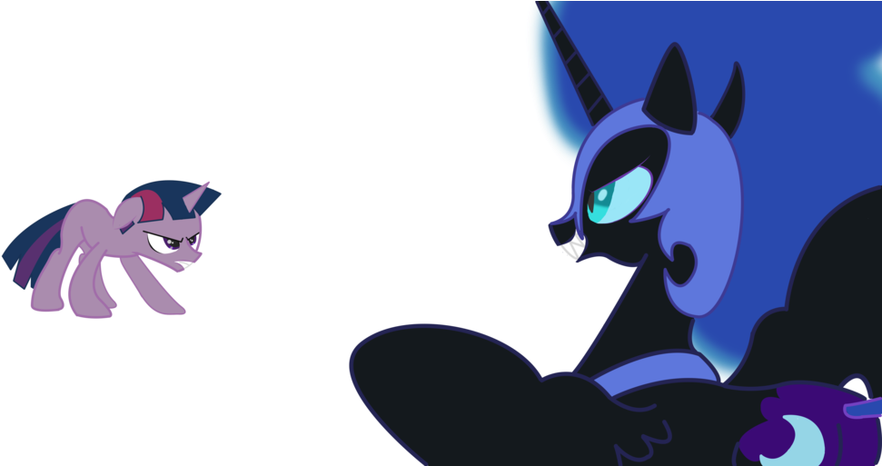 Dusk Shine And Nightmare Moon - Mlp Nightmare Moon Base (1024x512)