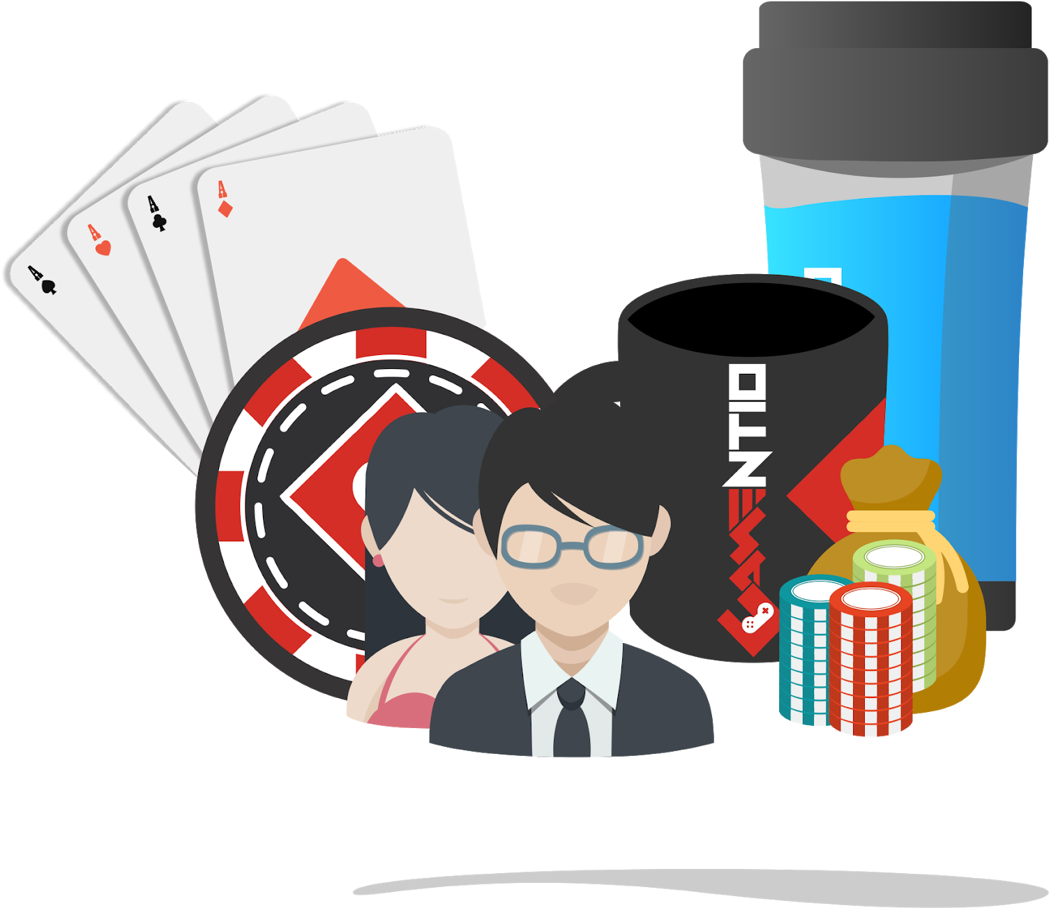 Stylish T-shirt Mug Playing Cards Fridge Magnet Gamentio - Poker (1600x1460)