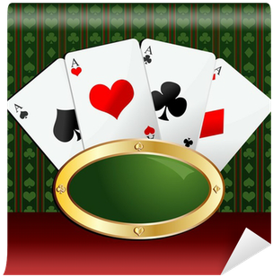 Playing Cards Background With Four Aces Wall Mural - Playing Card (400x400)