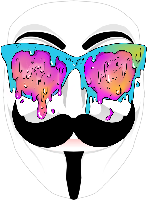 Colorful Colorsplash Popart Anonymous Mask Stickers - Pop Of Art Round Ornament (824x969)