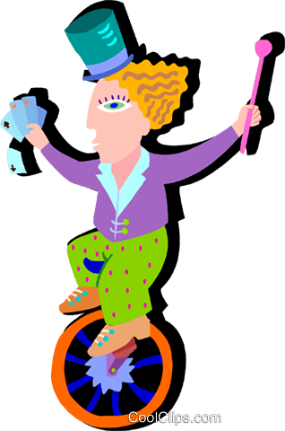 Girl On Unicycle Royalty Free Vector Clip Art Illustration - Clip Art (318x480)