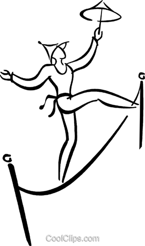 Tightrope Circus Act Royalty Free Vector Clip Art Illustration - Corda Bamba De Circo Png (283x480)