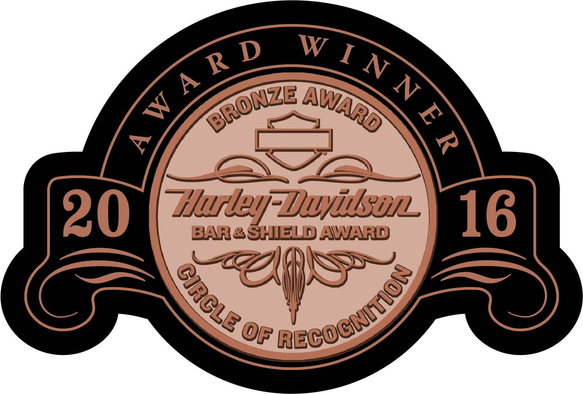 Capitol Harley Davidson® - Gold Bar And Shield Award (2100x1576)