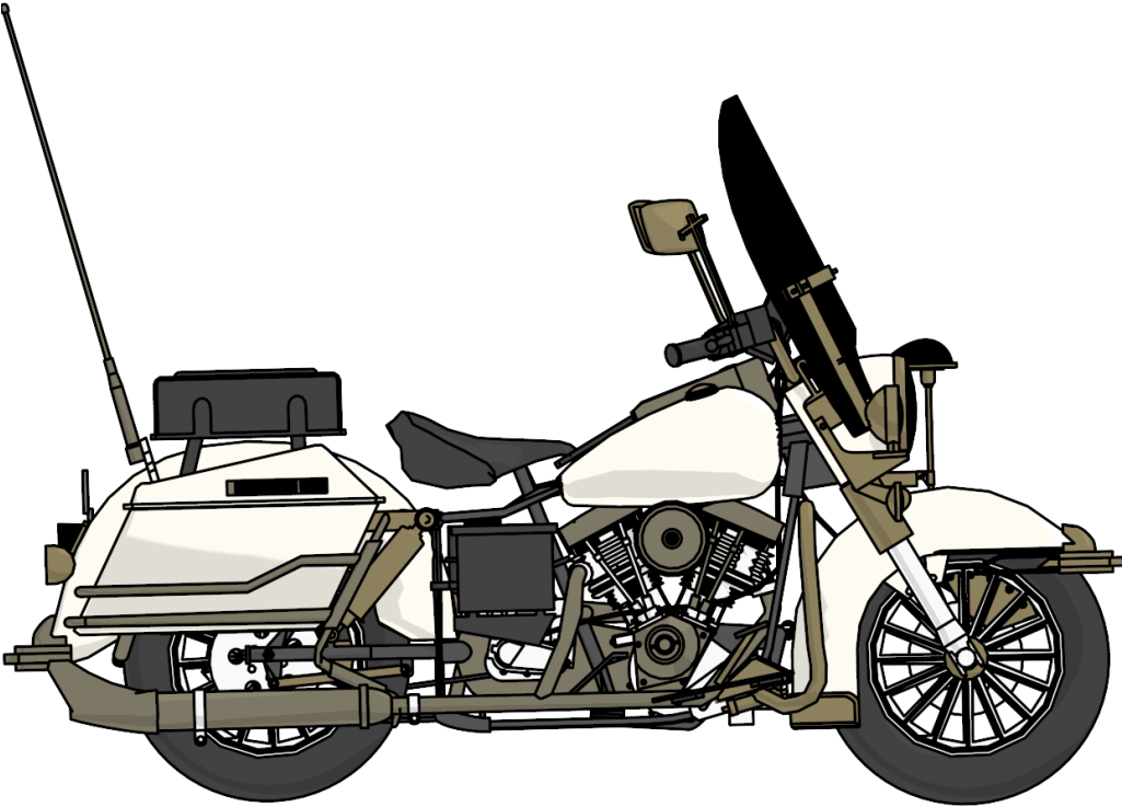 Harley Davidson Police Motorcycle Side Png Clipart - Police Motorcycle Clipart (1024x768)