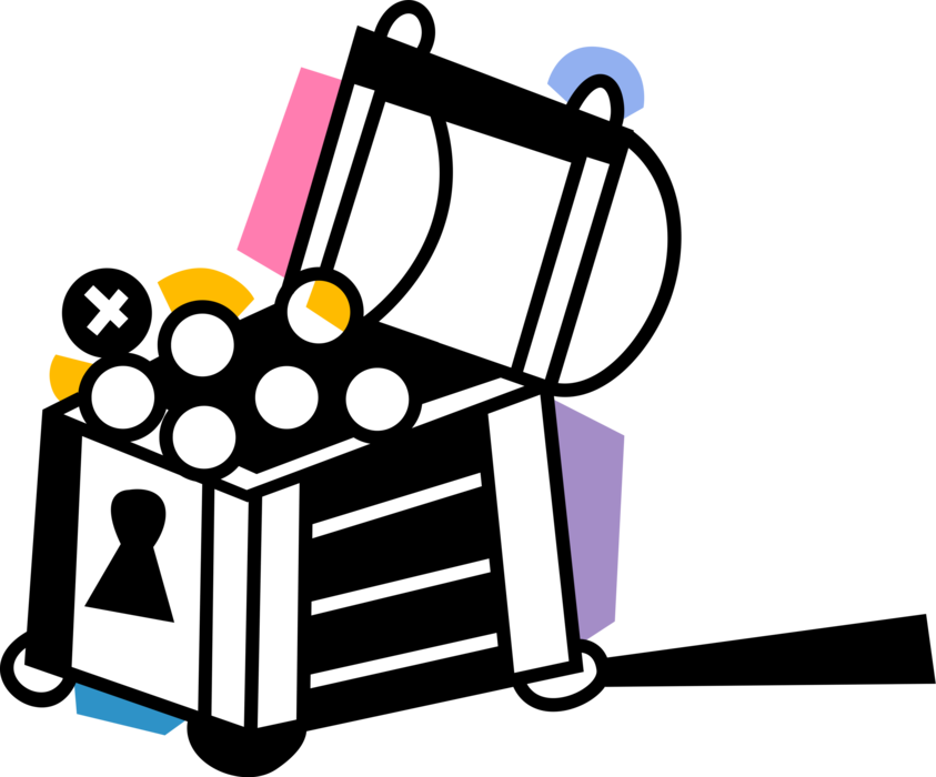 Vector Illustration Of Buccaneer Pirate's Treasure - Vector Illustration Of Buccaneer Pirate's Treasure (843x700)