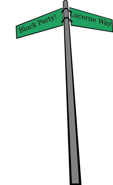 Block Party Clip Art At Clker - Street Sign Clip Art (366x596)