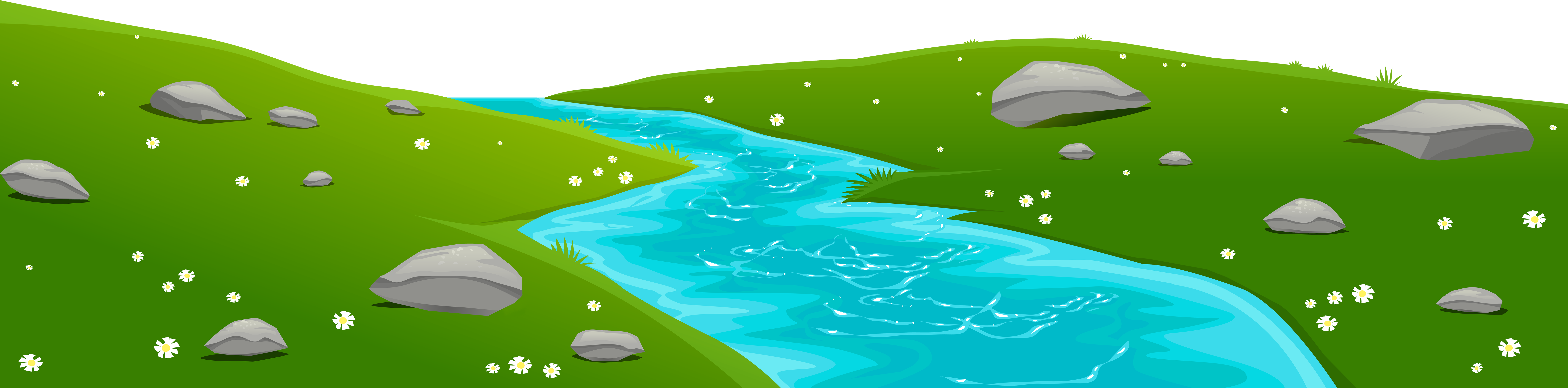 River Landscape Clipart River Water - River Clip Art Png (8000x2211)