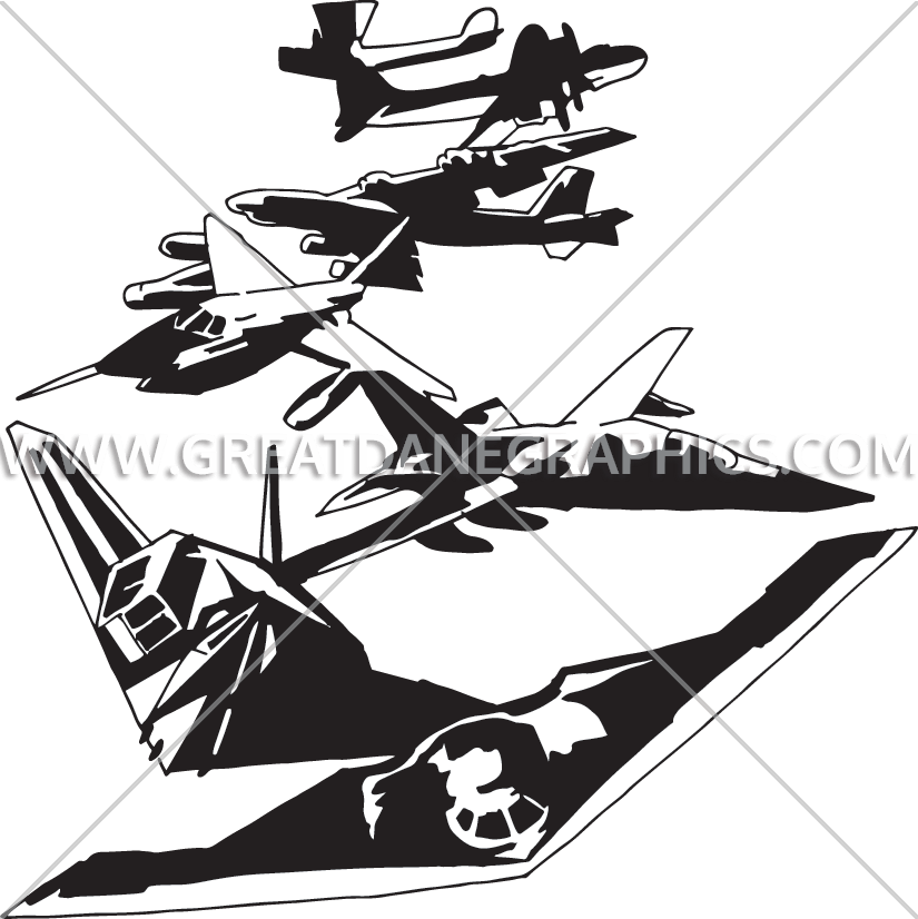 History Of The Bomber Plane - Illustration (825x826)