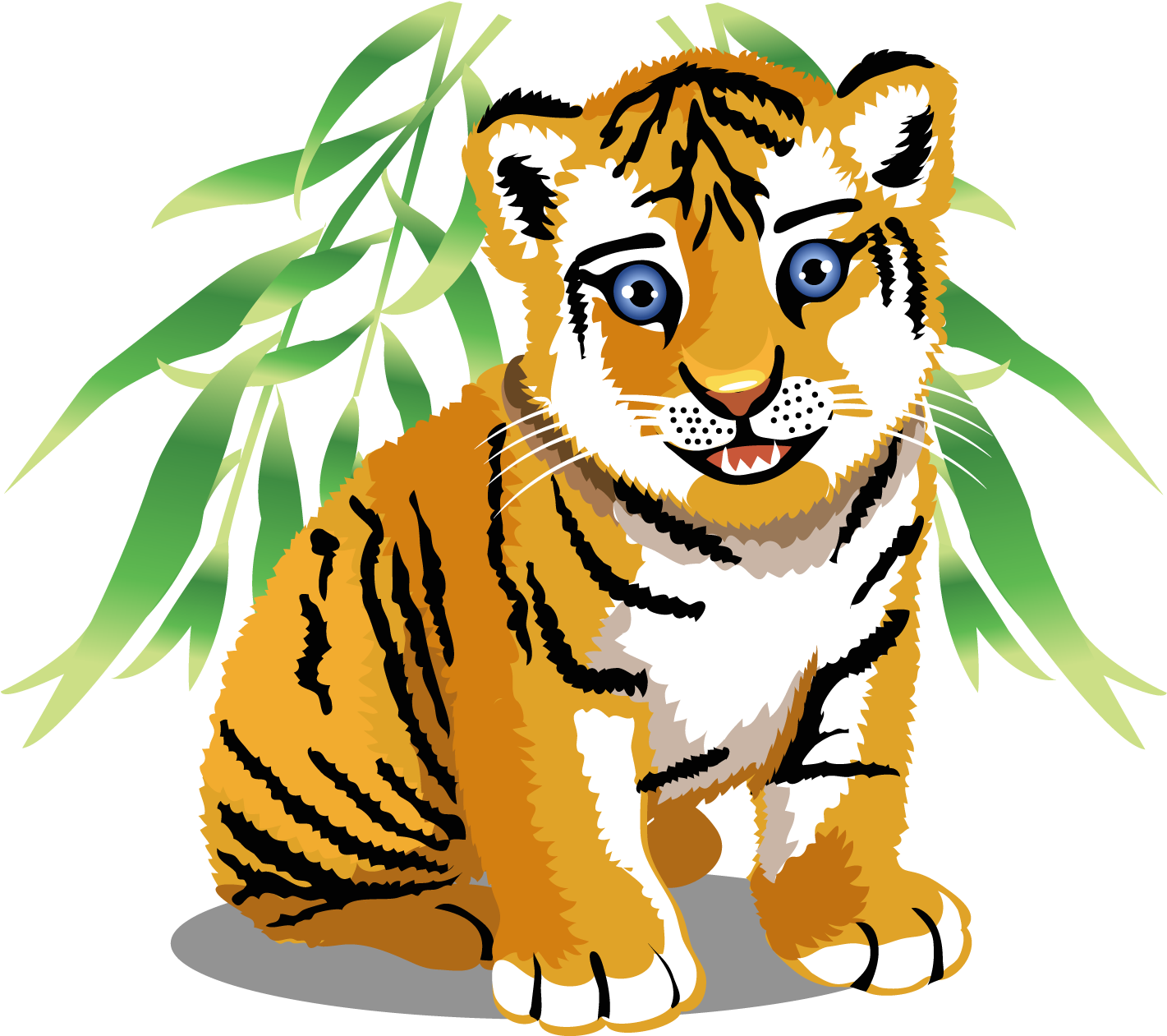 Baby Jungle Animals Tiger Clip Art - Cartoon Jungle Animal (1480x1277)