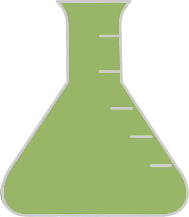 Erlenmeyer Flask, Flask, Glassware, Laboratory, Lab - Laboratory Flask (628x720)