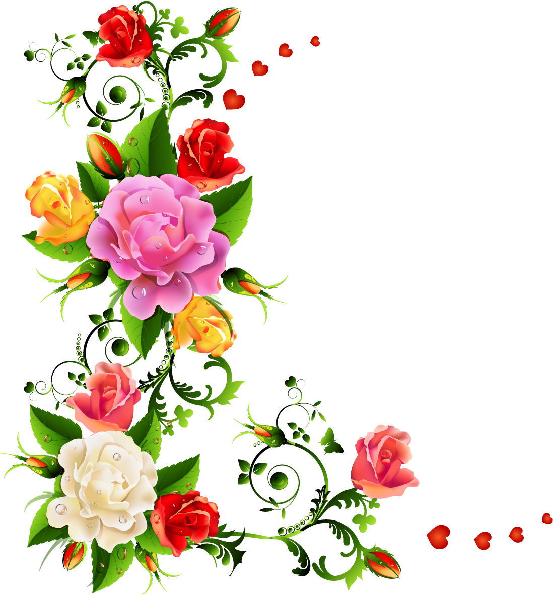 Border With Different Design - Flower Corner Border Design (1200x1200)