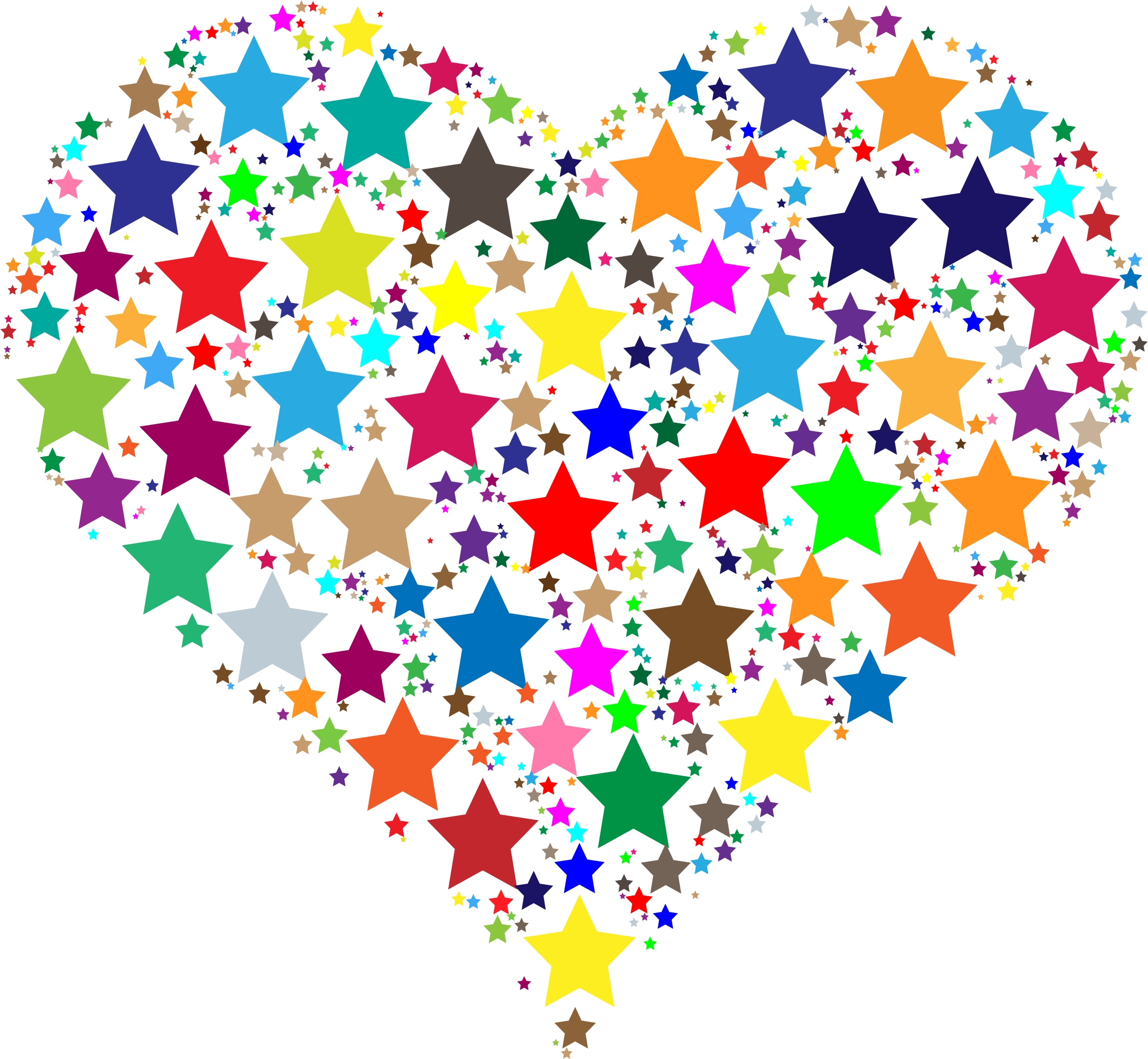 Clipart Colorful Heart Stars Rh Openclipart Org Colorful - Colorful Heart (2312x2132)