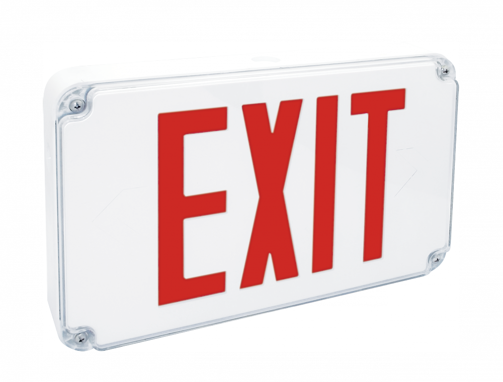 Slim Led Exit Sign Wet Red - Exit Sign (1000x760)