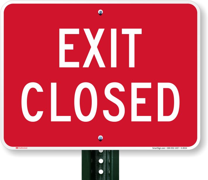Exit Closed Sign - Pool Closed Sign (800x800)