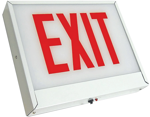 Sxteuca Led Steel Exit Sign Chicago Approved - Cll Caxte Chicago Approved Steel Led Exit Sign (500x392)
