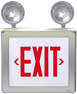 C1d2 Exit Sign, Red / Green, Two Par36 Flood Lights - Class 1 Div 2 Emergency Lighting (329x400)