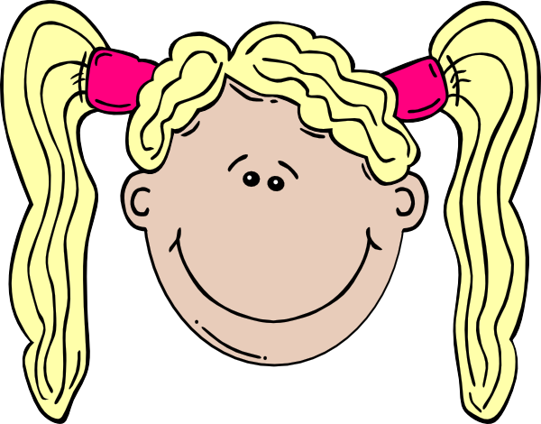 Clipart Of A Happy Girl With A Yellow Hair (600x470)