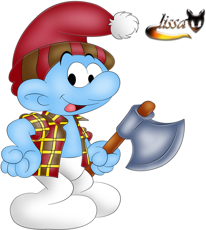 Smurf Lesorub - Смурфики Клипарт (800x800)