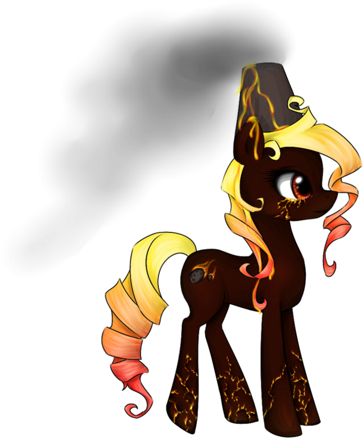 Fire And Water Themed Ponies ~ Volcano By Yuntaoxd - Illustration (894x894)