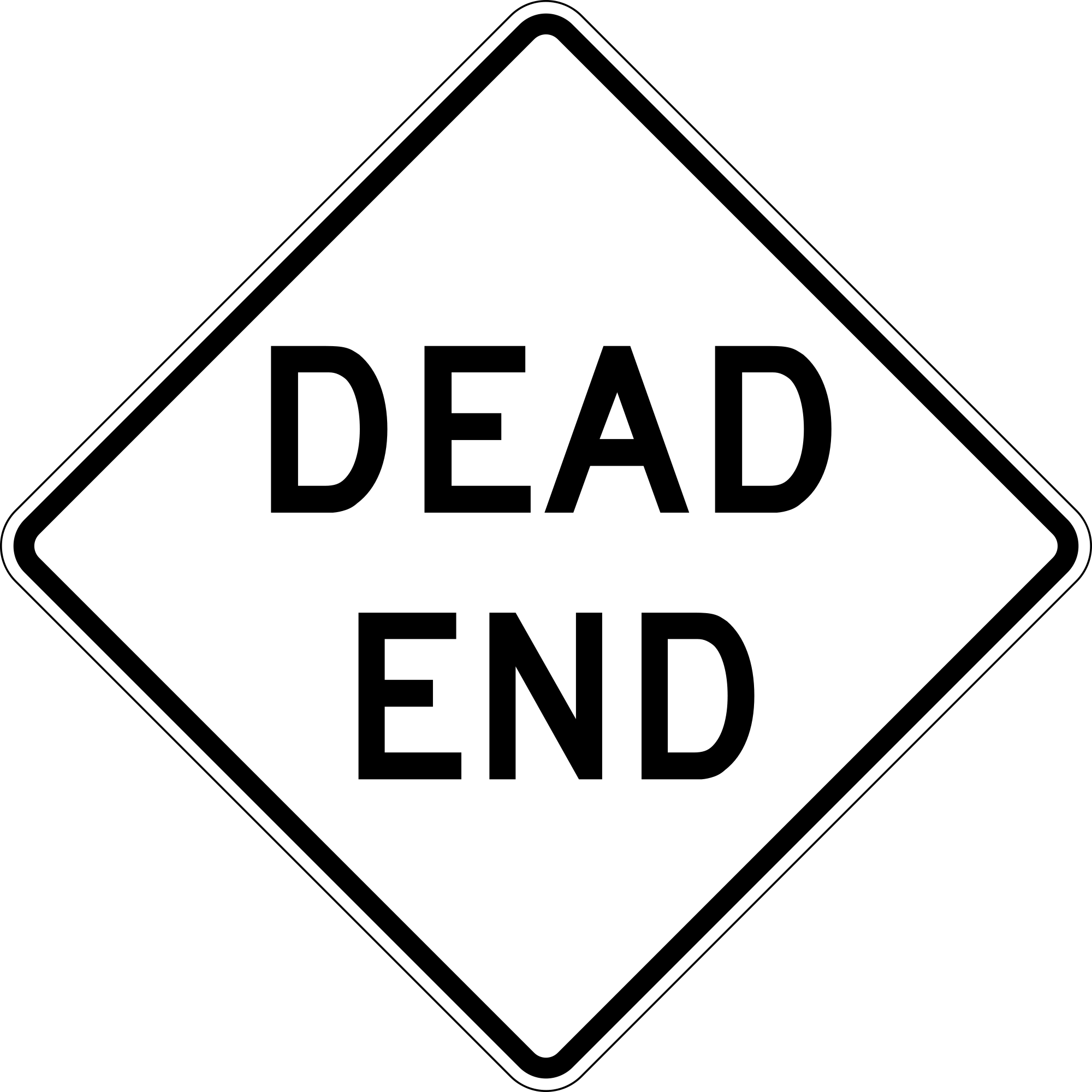 Open - Dead End Road Sign (2000x2000)