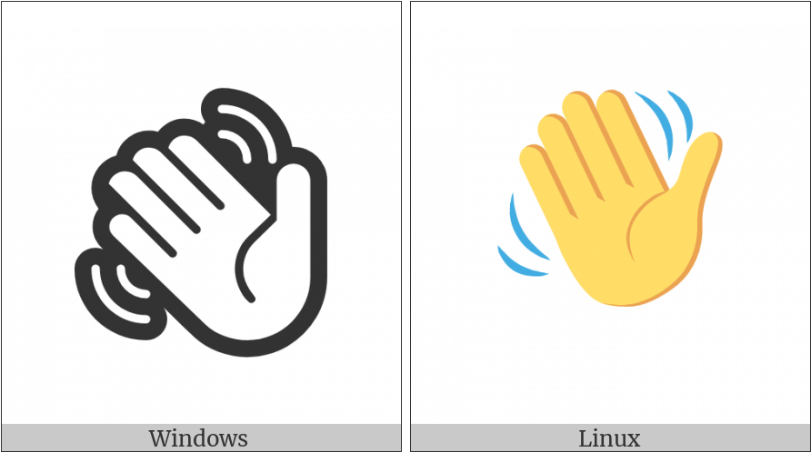 Waving Hand Sign On Various Operating Systems - Icon (900x506)
