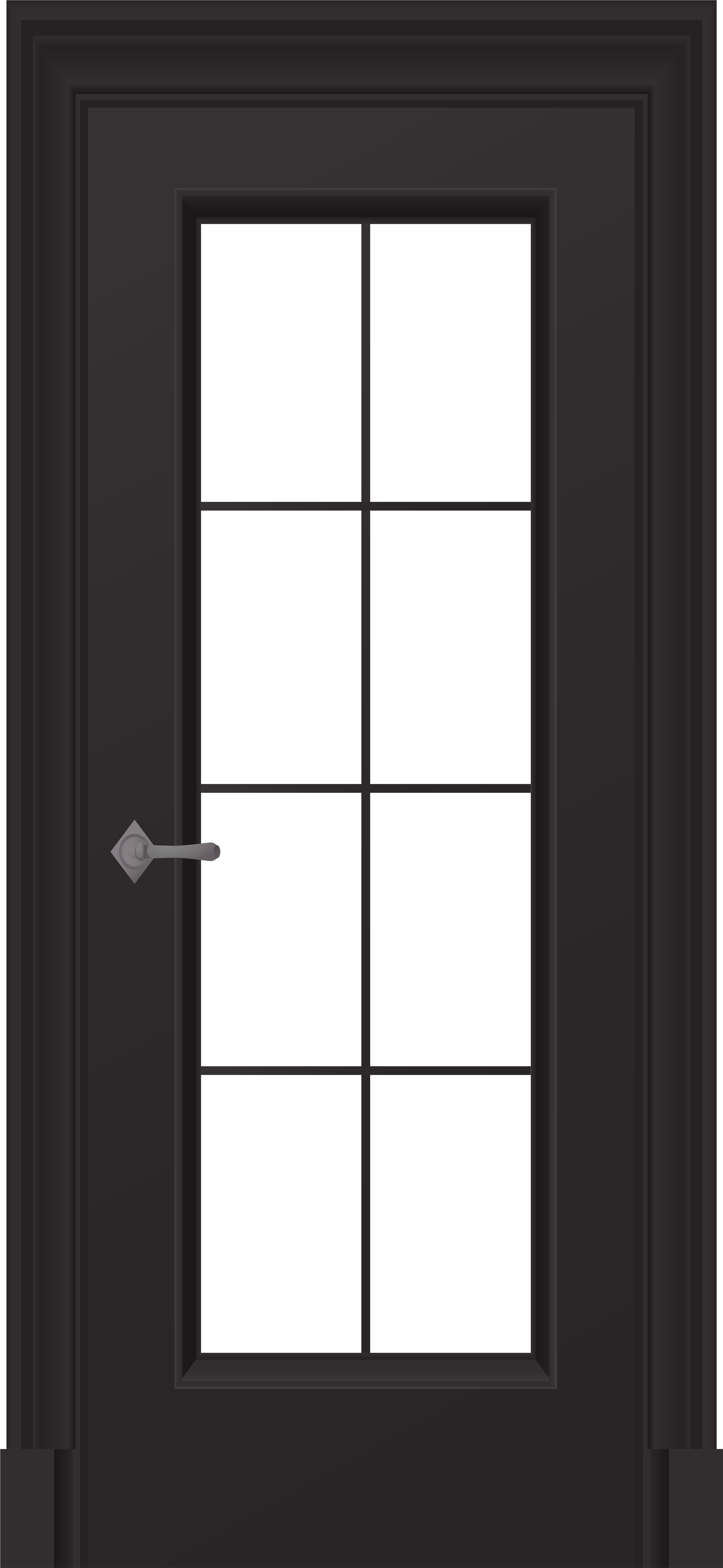 Black Door Png Clip Art - Door Clip Art Black And White Transparent (3685x8000)