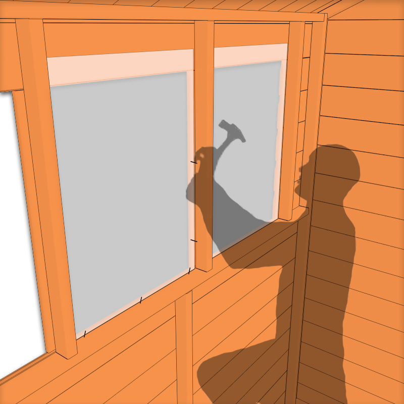 Fit And Seal Windows On A Wooden Shed - Plank (800x800)