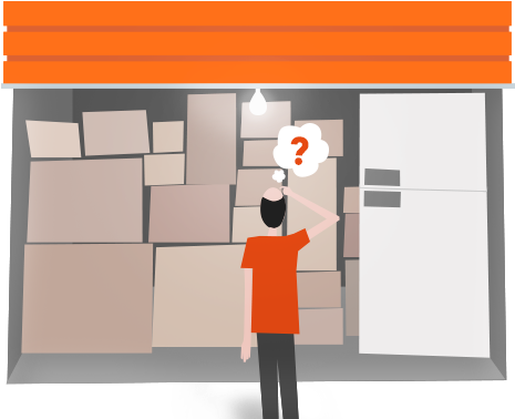 Can't Find What You're Looking For - Orange Self Storage Illustrations (541x383)