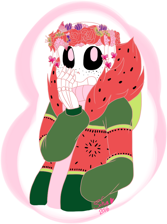 Melon Sans - Blueberry Sans With A Flower Crown (801x984)