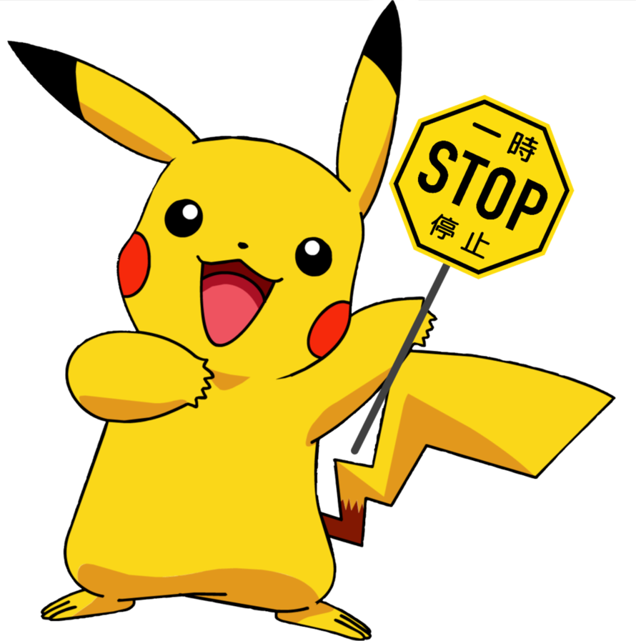Pikachu Stop Sign By Jackmcford - Pikachu With Stop Sign (890x897)