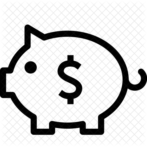 Finance, Piggy, Bank, Pig, Saving, Money Icon - White Piggy Bank Icon (512x512)