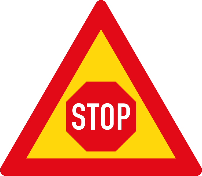 Stop Ahead Sign - Prague (687x600)