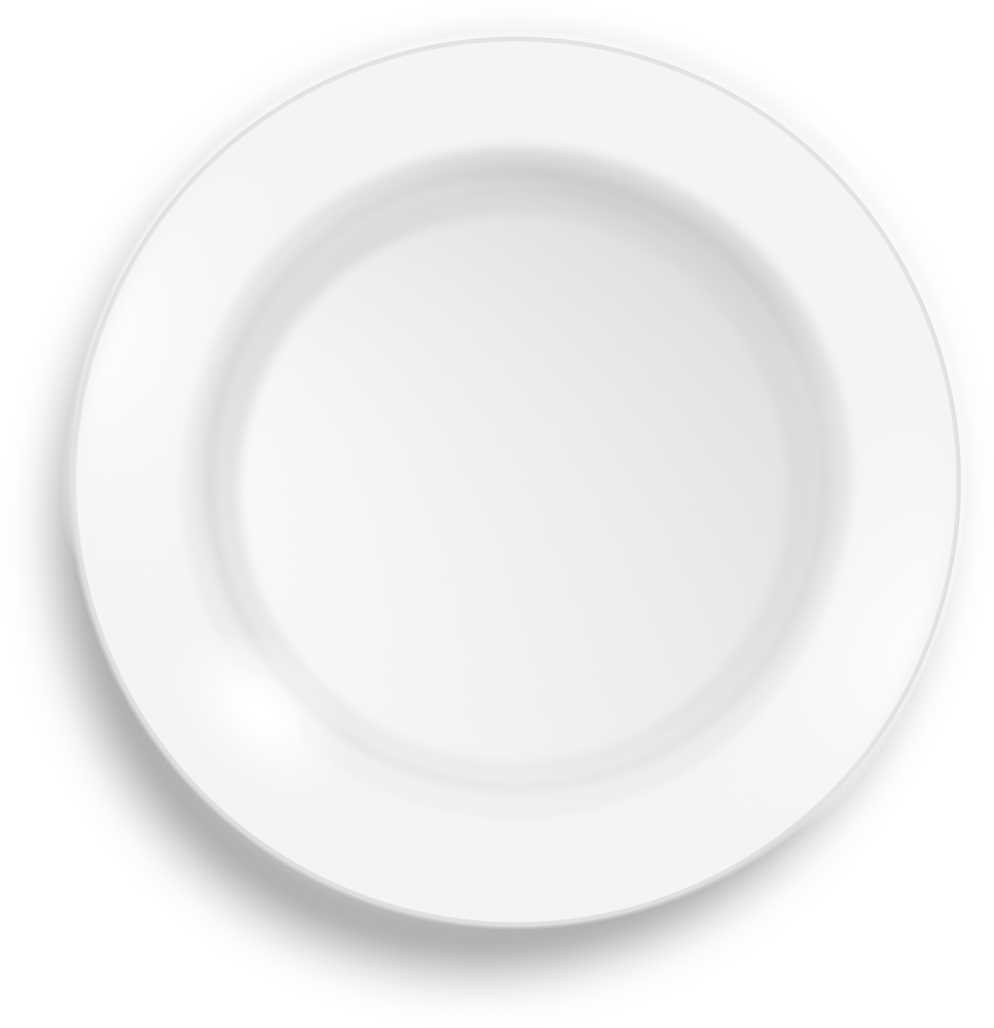 White Plate Clip Art - Top View White Plate Png (2232x2400)