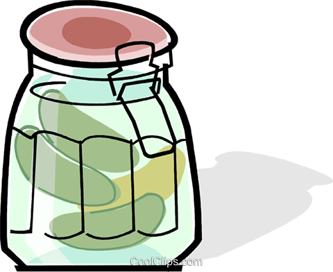 Jar Of Pickles Royalty Free Vector Clip Art Illustration - Jar Clipart (480x392)