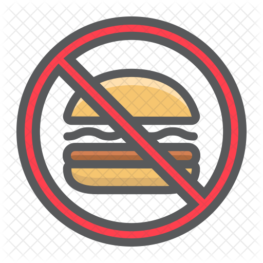 No Fast Food Icon - Vehicles Are Not Allowed (512x512)
