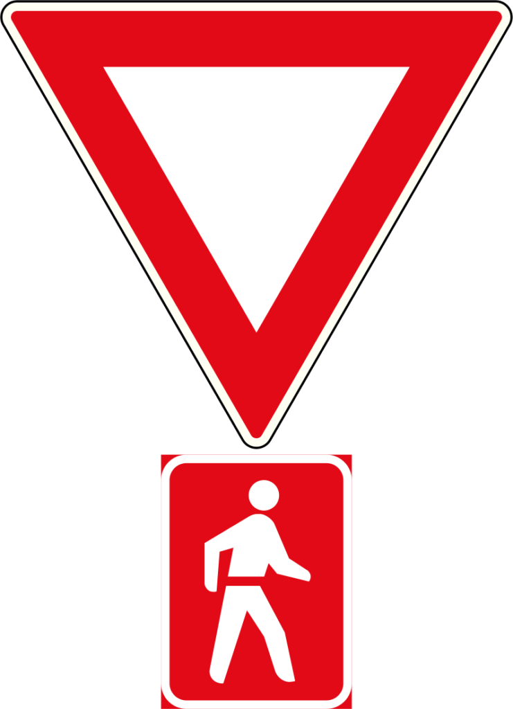 Yield To Pedestrians Sign - Yield To Pedestrians Sign (868x1198)