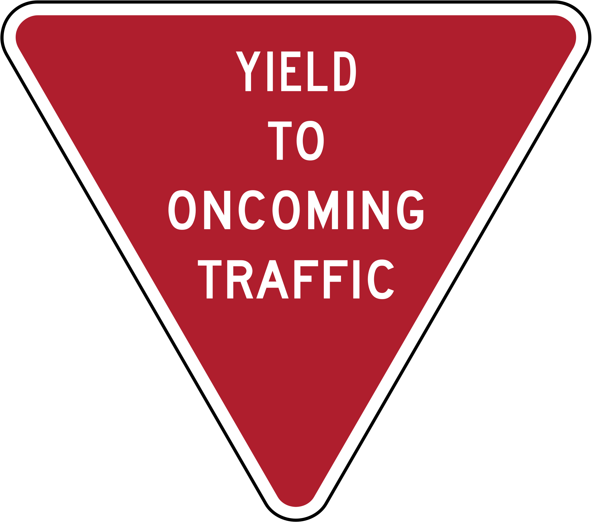 Open - Yield To Oncoming Traffic Sign (2000x1766)